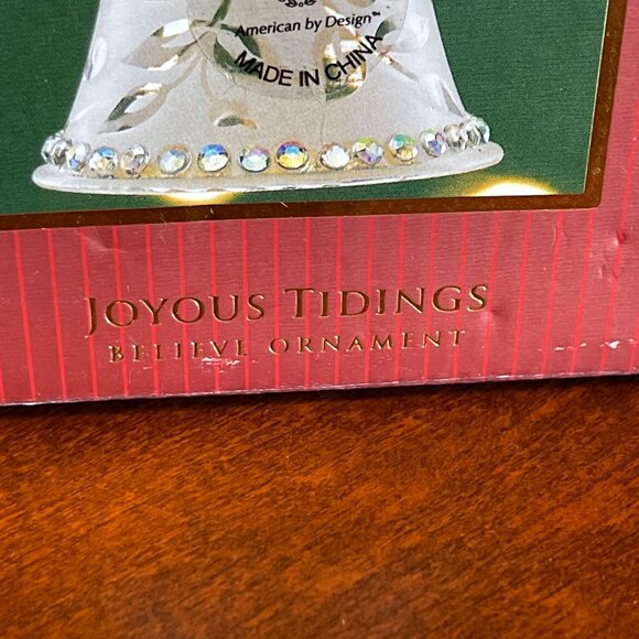 Lenox Glass Angel Ornament Wings & Frosted Joyous Tidings Series 6" - Picture 13 of 14